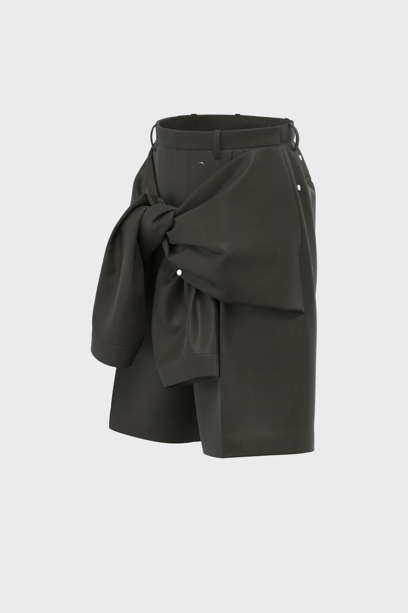 Wrap snap shorts - Olive khaki