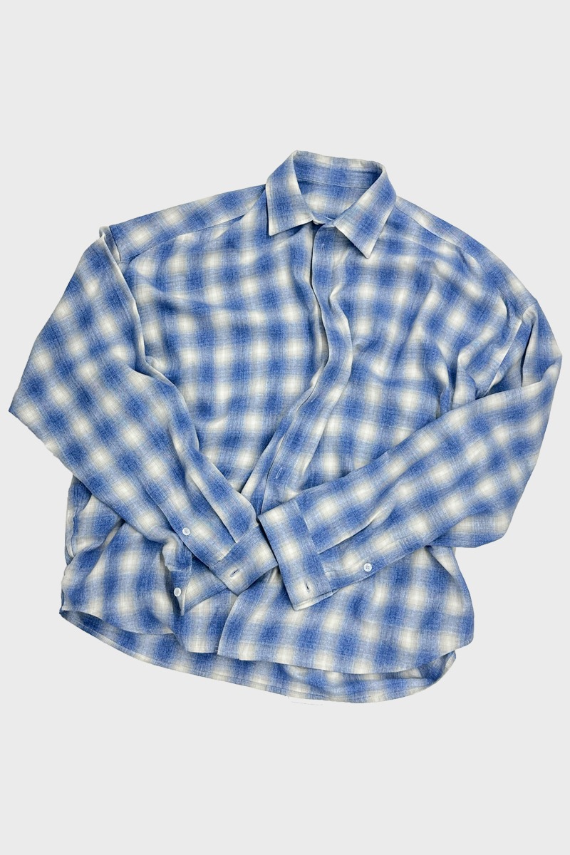 Flexible string check shirts - Vintage blue