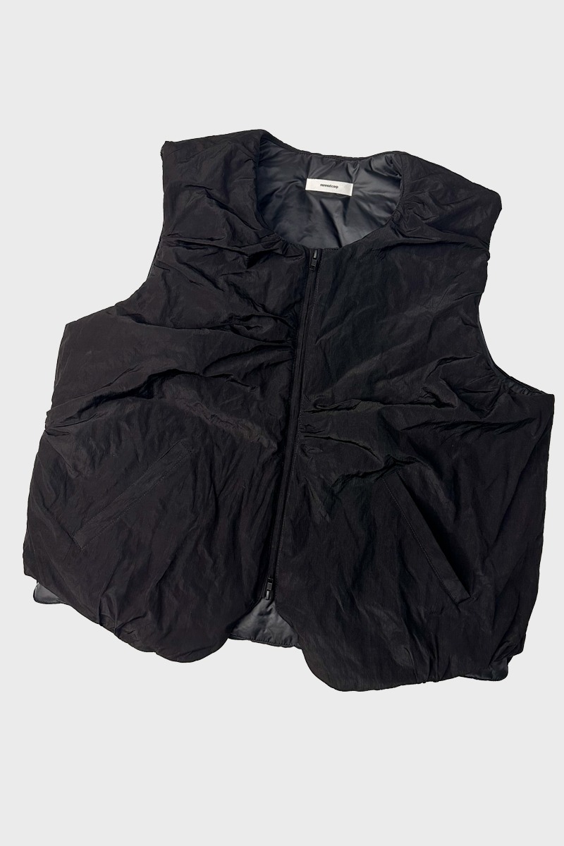 Puckering padded vest - matt black